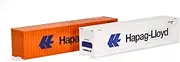 herpa Hapag Lloyd 076449-006 Truck Model Container Set 2 x 40 ft.Hapag Lloyd, Miniature Scale 1:87, Collectable, Made in Germany, Plastic Miniature Model, Multicoloured