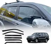 OAD4X4 Weathershields Compatible with Toyota Land Cruiser Prado 120 2003-2009, Injection Weather Shields Window Visors Wind Deflectors Sun Rain Guard 6PCS Set