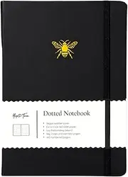 Yop & Tom Bee Dotted Notebook - With Extra Thick 160 GSM Paper and Grid Guide - Bullet Grid Journal - Charcoal