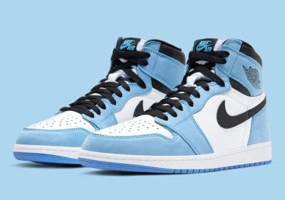 New Air Jordan 1 Retro High OG University Blue Black White 555088-134 Sz 9.5
