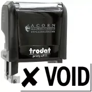 Self-Inking Void with X Stamp, Business Office Stamp, Size 1/2" Tall x 1-1/2"