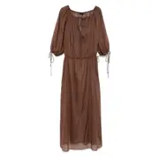 [The Andamane] The Andamane Cotton Maxi Dress 40 IT BROWN