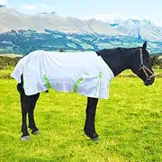 Comfy Mesh Horse Fly Sheet with Advanced UV & Insect Protection – Lightweight Summer Fly Rug for Equine（White 80in）
