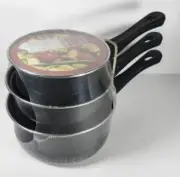 3 Piece Non-Stick Saucepan Set Heavy-Gauge 1 Qt, 1.5 Qt, 2 Qt Stay Cool Handles