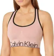 Calvin Klein Women's Performance Mid-Impact Sports Bra Peach Kiss XS NWT