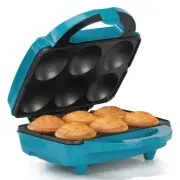 Non Stick Cupcake Maker Teal Makes 6 Cupcakes Muffins Cinnamon Buns Birthday