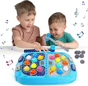 Peeokuo Whack Mole Game for Toddlers, Toys for 3-12 Year Old Boys and Girls, Whack Mole Toys for Kid Gifts, Interactive Educational Toys with Sound and Light, PK Mode with 2 Hammers