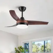 YUHAO CeilingFan 42" Indoor Brown DC Motor 6-Speed w/Integrated LED Light+Remote