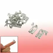 A● 10 Pcs Silver Tone Tone Male Spade Crimp Terminals 6.3mm Wiring Connectors