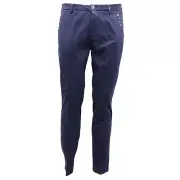 8692AG pantalone uomo AGLINI blue cotton stud trouser man