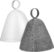 CLISPEED 2pcs Thick Felt Sauna Hats for Men Women Stylish Bath Caps Grey Sauna Accessories Comfortable Portable Shower Hats Easy to Store Hanging