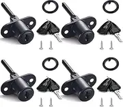 XIEHE 288 File Cabinet Locks, Zinc Alloy Locks with 2 Keys, Suitable for 3 Linked Drawers Cabinets Wardrobe Furniture Locker Showcase 4pack (Black)