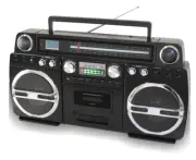 TECHPLAY MONSTER BLACK BOOMBOX RETRO 80s STYLE GHETTO BLASTER CD AM FM BLUETOOTH