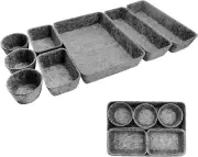8pcs Drawer Organizers, Separators, Storage Box ,Felt Bins Grey