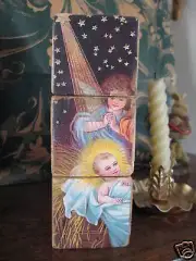 Victorian Christmas Shelf Puzzle Blocks Manger Jesus