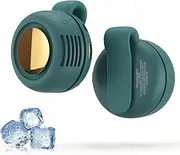Portable Silent Bladeless Fan Clip On, Small Whirlwind Fans, Adjustable 3-Speed Suspended Waist Fans for Outdoor, Camping, Travel, Office (Green)