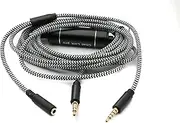 SYSTEM-S Chat Link Cable 2.5 m AUX Jack Braided for PS5 PS4 Xbox One and Elgato HD60 S S+ X Pro