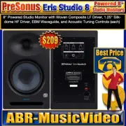 PreSonus Eris Studio 8 Powered 8-inch Studio Monitor/ 1 Year Manufacture Warrant