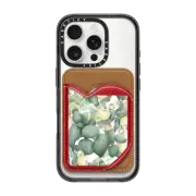 Snappy MagSafe Wallet Snappy™ BioVeg Heart Wallet MagSafe Compatible Botanical mauve green yellow peony floral