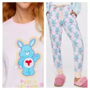 New Peter Alexander Bunny Ears Care BEARS Tshirt & Pants PJ Set M RRP$149.90