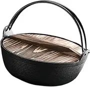 LCSVCCXA Sukiyaki, Dutch Oven, Non-Stick Cookware, Sturdy, with Handle, Kitchen Utensil, Japanese Design, for Restaurants, Stews, with lid