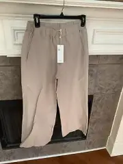 NWT Eileen Fisher Natural Organic Linen/Tencel Slub Wide leg Crop Pants Size XS
