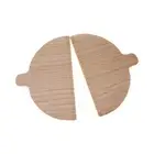 2 Pieces Pizza Paddle Solid Wood Pizza Board Half Round Wooden Pizza for Cutting
