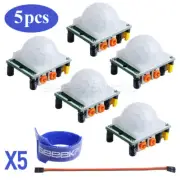 5Pack PIR Motion Sensor Detector Module Kit for Arduino & Raspberry Pi