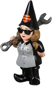 [HARLEY-DAVIDSON] Mechanic Lady Polystone Garden Gnome, 8.5 x 5 in. 544902E