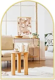 Fabuday Gold Arch Bathroom Mirror for Wall - 20x30 Arched Vanity Mirrors for Bathroom Over Sink, Hanging Mirror for Bedroom, Dresser, Living Room, Entryway Wall Decor