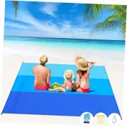 Beach Blanket Waterproof Sandproof 1-5 Adults Oversized 78''×81'' Blue3