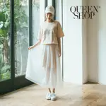 QUEENSHOP【01083650】假兩件網紗字母T長版洋裝＊預購＊