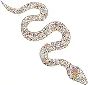 GARIOUANS Beaded Rhinestone Snake Applique Patches Embroidered DIY Crystal Design for Clothing Jackets Backpacks Jeans and Hats Easy to Use Quality
