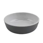 G.E.T. RR-5-WS/GRM Roca Glazed White/Grey Melamine 4 oz. Shallow Side Dish