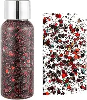 MAEPEOR Mermaid Sequins Chunky Body Glitter Gel 19 Colors Holographic Long-Lasting Glitter Liquid Body Makeup for Face Body Hair Nails (30g, 08 Red)