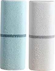 LALADEFIEE 2Pcs Portable Toothbrush Storage Case Travel Container for Home Fine Workmanship Compact Design White for Teeth Washing The Go