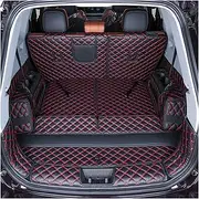 Car Cargo Liners for Chery for Tiggo 8 Pro for MAX 2022 2023 Trunk Mat Leather Cargo Liner Boot Carpets Trunk Carpets(Black red)
