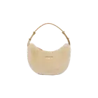 Prada Arque Shearling Leather Shoulder Bag Écru Noisette