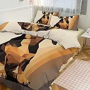 GHBNK Quilt Set 3-Piece - Ultra-Soft Thickened Bedding Set, Dachshund Illustration Bedspread + 2 Pillowcases, Lightweight Double-Sided Quilt Cover for Home/Hotel/Gifts 102"x90"