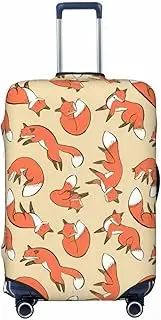 [CADREWY] Many foxes Print Travel Suitcase Cover Luggage Protector with Elastic Anti Scratch for Carry On, Black, X-Large