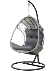 [Gardeon] Egg Swing Pod Stand Chair in Grey