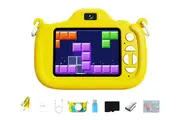 Digital Camera Portable Digital Video Camera with 64G TF Card and Card Reader-Yellow