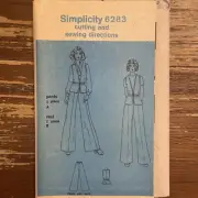 Simplicity 6283 Vintage 1974 Misses' Super Jiffy Vest and Pants Sewing Pattern