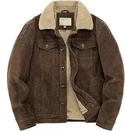 [utcoco] Men's Vintage Fleece Sherpa Lined Corduroy Denim Trucker Jackets Lapel Button Down Thickened Winter Coats