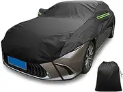 LinGKon Car Cover for Audi S8 D5 2020-2023丨Half Covers Top Anti UV Windproof Outdoor Sun Rain Dust Snow Custom-Fit Soft Roof Protector Waterproof with Mirror Pocket(Black)