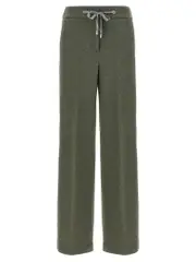 [Peserico] Peserico-Lurex Joggers Pantaloni Verde-Donna 46IT