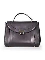 Black Leather Sofia Rainbow Saddle Bag