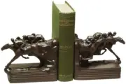 Bookends Too Close To Call Race Horse Race Equestrian Hand Painted OK Casting