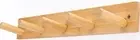 Wall Mounted Coat Rack 5-Pegs Bamboo Entryway Hat Rack for Wall Hooks for Hang
