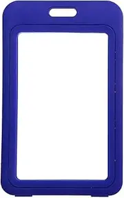 LIUCM Hard Plastic Card Protector Double Sided Window Transparent Card Protector Multi-Color Work Id Badge Holder(Royal Blue)